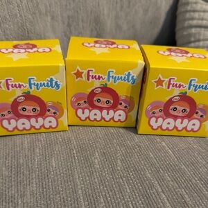 Lot of 3 Yaya Fun Fruits Doll Set
